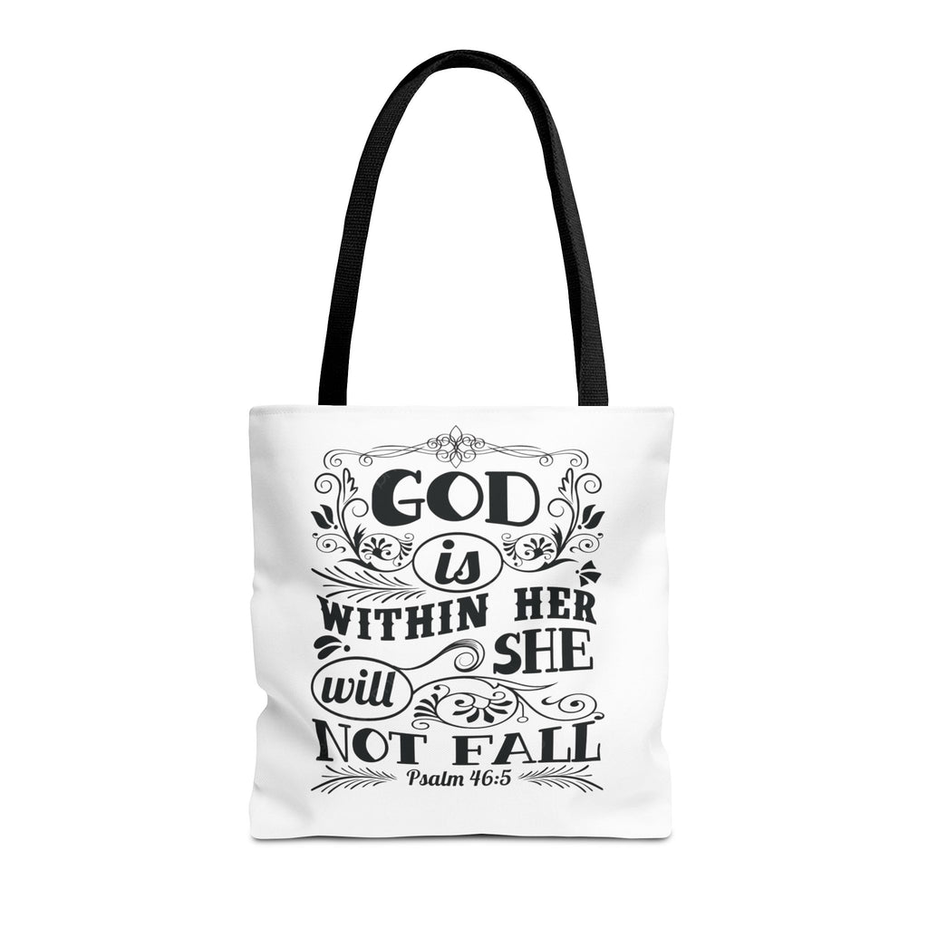 "God Is Within Her She Will Not Fall" Scripture Canvas Bag